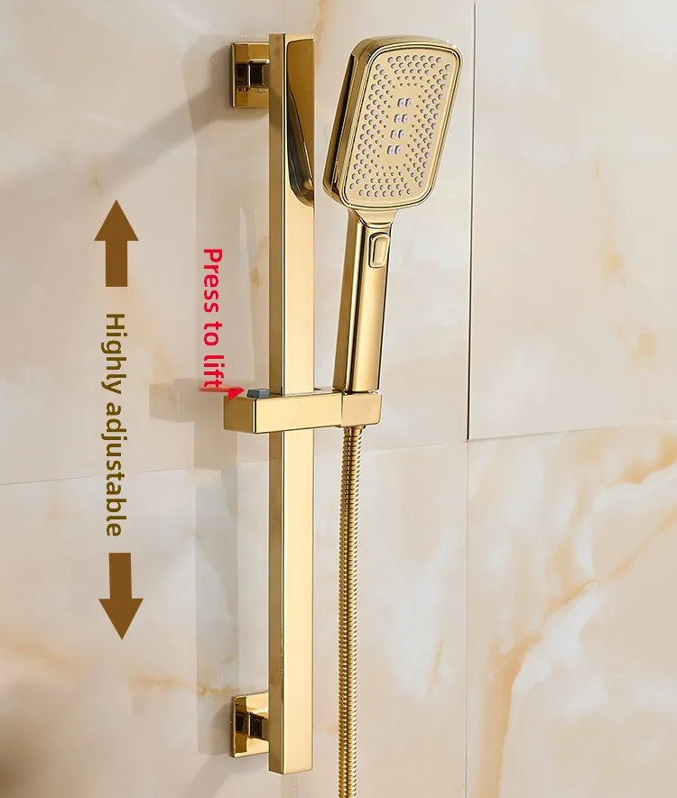 All copper bathroom shower switch hot and cold mixing valve bathtub faucet toilet water heater simple shower set view 5