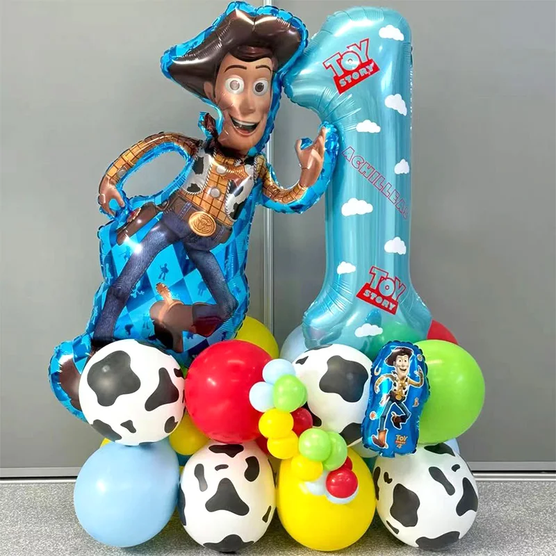 Ensemble de ballons en feuille à thème Toy Story Buzz Lightyear, ballons en latex, décoration de fête d'anniversaire pour enfants, ballons numérotés, Globos