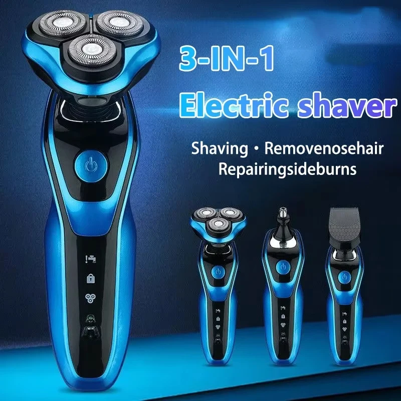 Electric Shaver Rotary Razor Beard Trimmer Rechargeable Hair Cutting Shaving Machine Clipper For Men Waterproof New