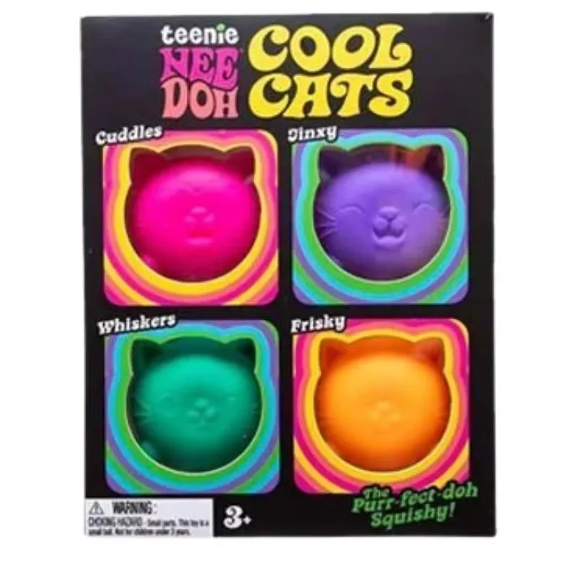 Schylling Nee Doh Nice Cube & Mini Cat & Soda Cube Soft Pinch Sensory Fidget Blocks Puzzle Play Stress Relief Kids Souvenir Moto