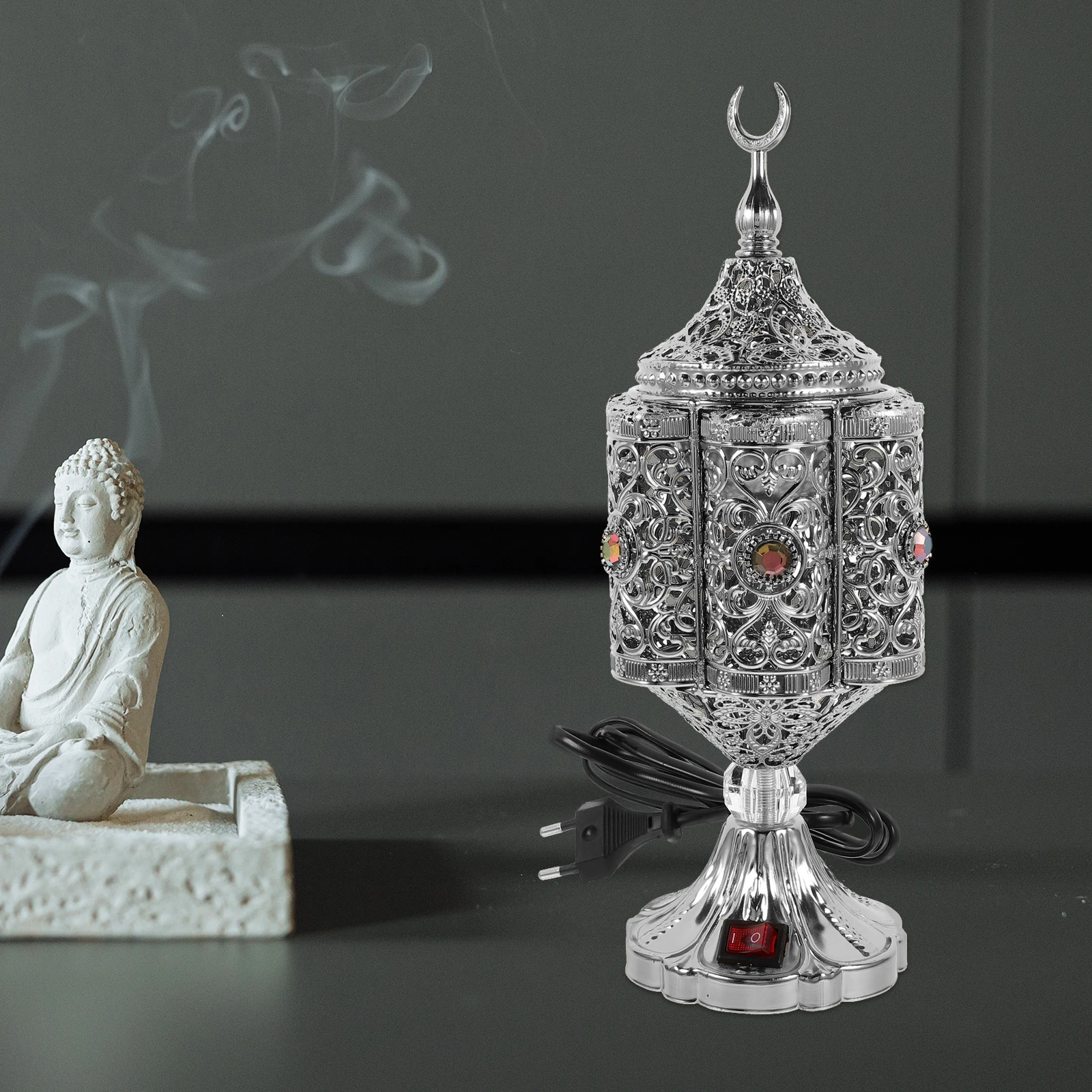 

Electric Incense Burner Retro Decor Aroma Stove Plug in Censer Holder for Home Centerpiece Portable Metal Craft