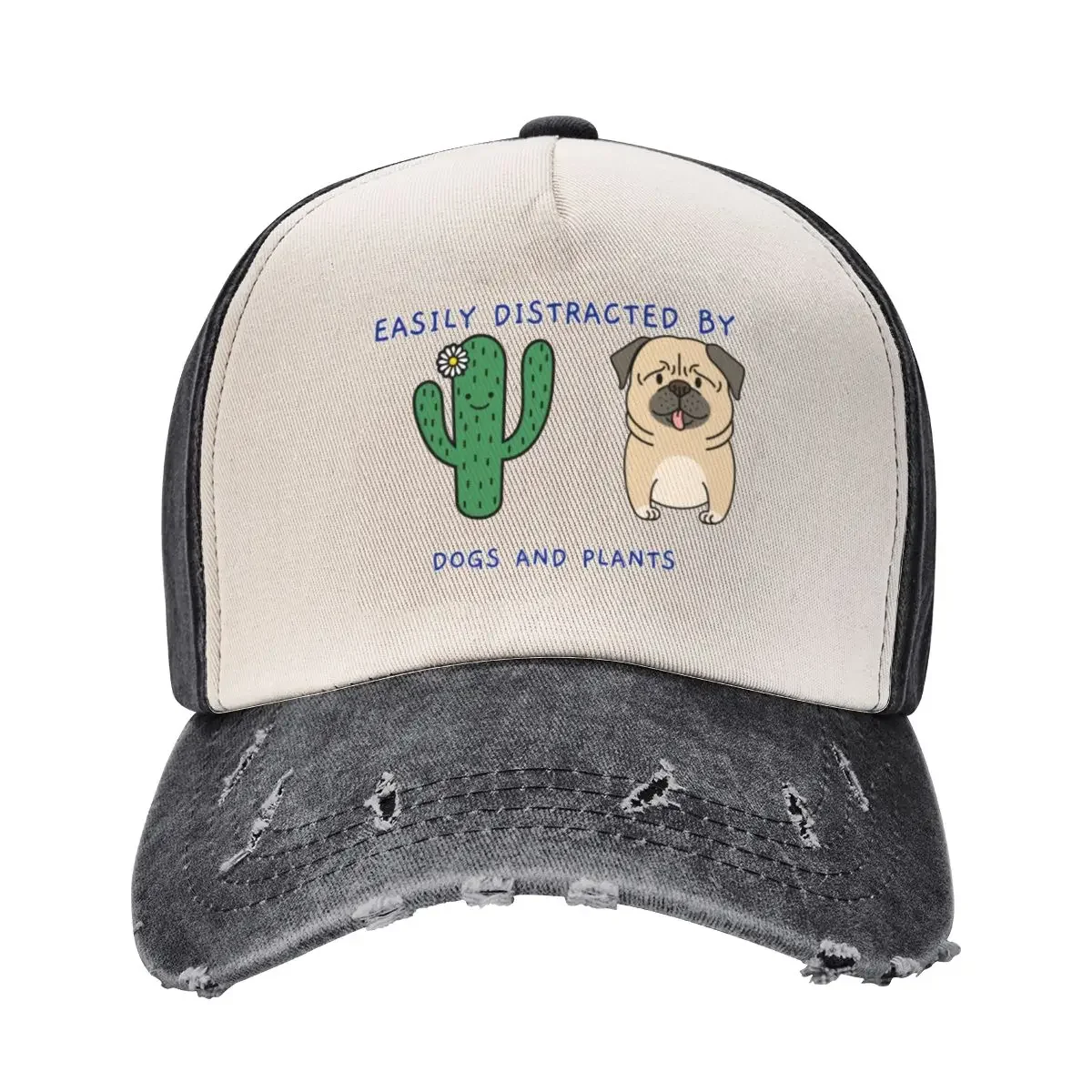 

Easily Distracted by Dogs And Plants Baseball Cap sailor cap for men Icon Custom Cap Luxury Woman Men's