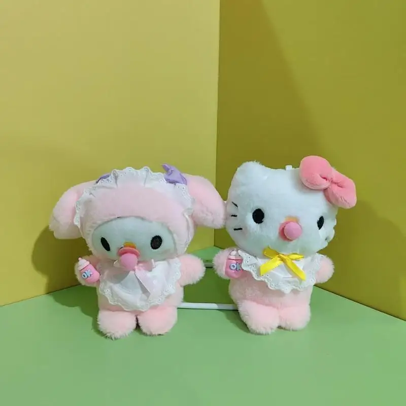 Sanrio Baby Series Schlüsselanhänger Kawaii Hello Kitty My Melody Cinnamoroll 15 cm Plüschpuppe Anhänger Tasche Dekoration Geburtstagsgeschenk