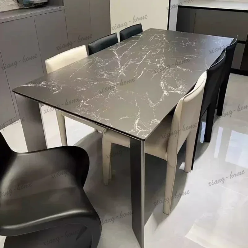 LSLuxury Dining Table Pliante Kitchen Coffee Tables Dining Room Furniture Chairs Minimalist Rock Slab Rectangular Modern Light