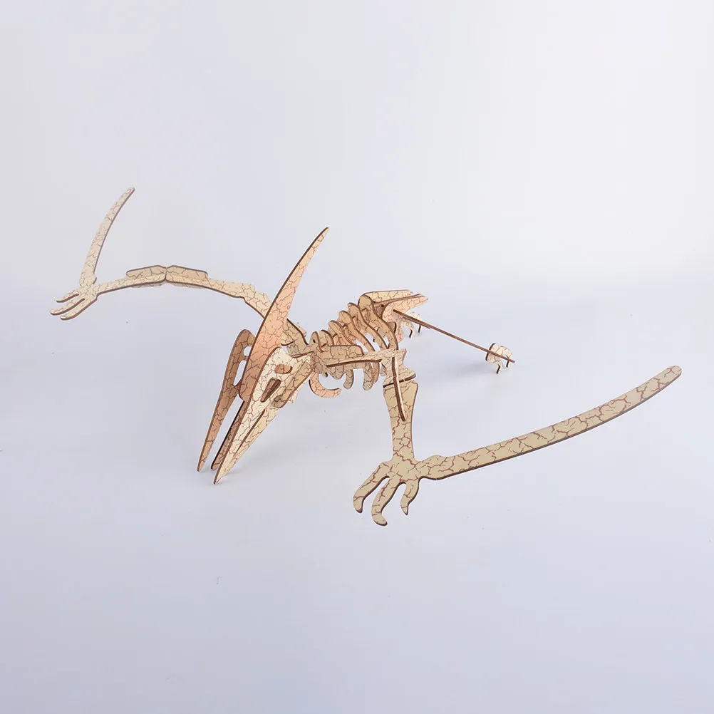 

DIY 3D Wooden Pterosaur Jigsaw Puzzle Educational Woodcraft for Kids Development Creative Spatial Reasoning Hand Eye