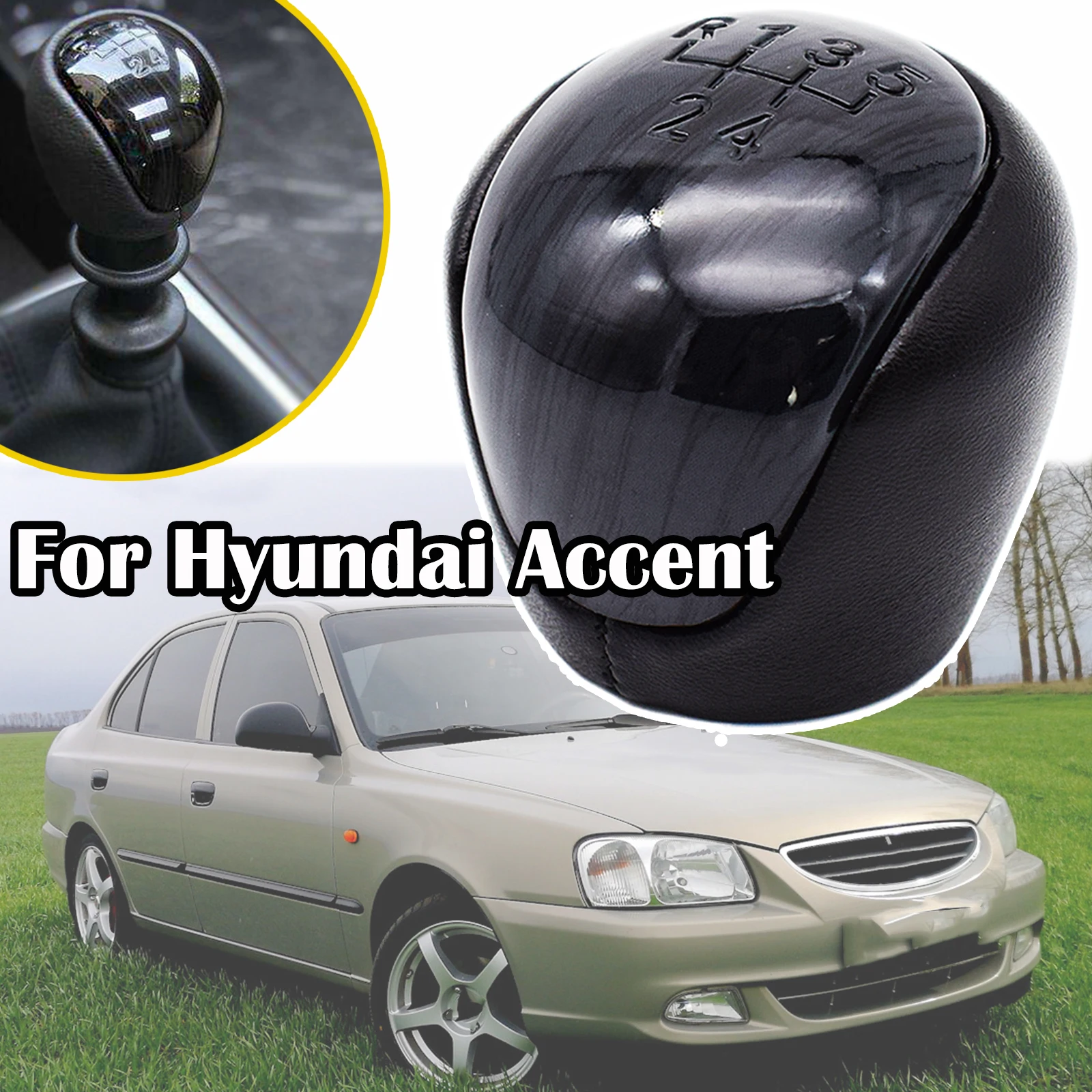 

For Hyundai Accent Verna Super Pony Dodge Attitude 2005 - 2010 MT 5 Speed Gear Stick Shift Knob Lever Pen Adapter Replacement