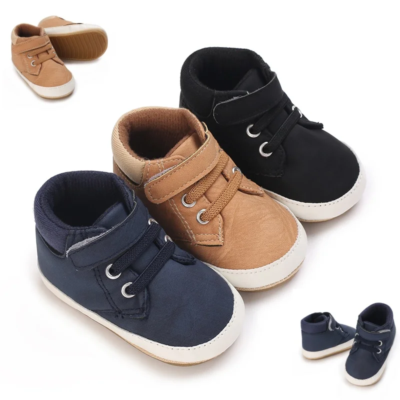 

Сплошной цвет, новая детская обувь для детей 0–18 месяцев, противоскользящая повседневная спортивная обувь из искусственной кожи с мягкой резиновой подошвой, первая детская прогулочная обувь