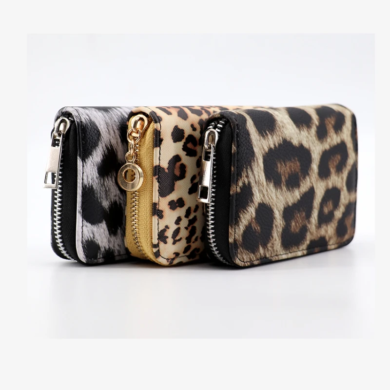 Portafoglio da donna in pelle Classic Leopard Animal Patterns portafogli lunghi porta carte da donna pochette borse da donna di moda Cartera