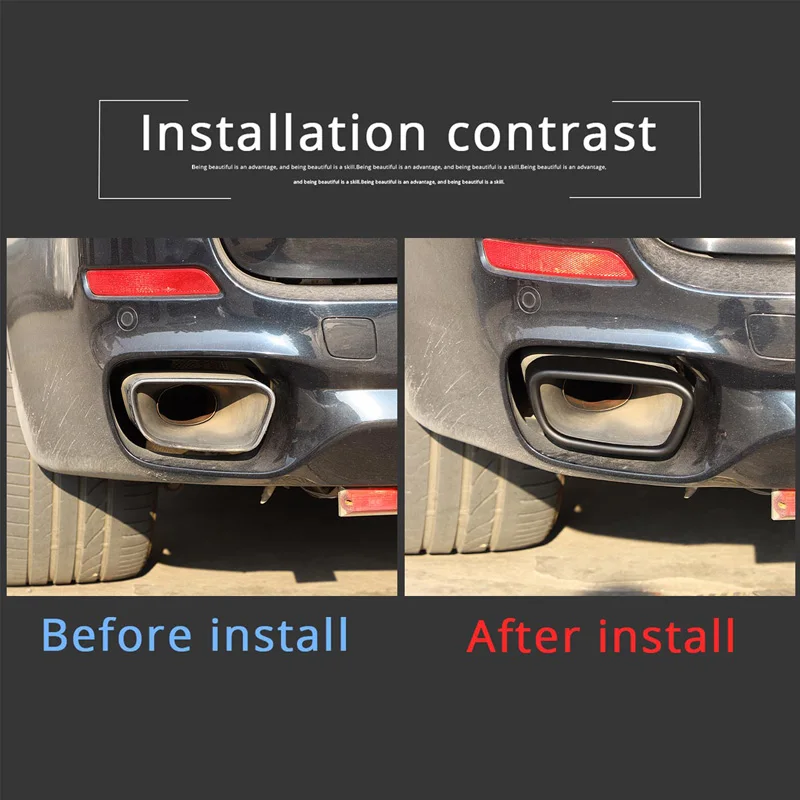 1 Pair Car Tail Muffler Exhaust Pipe Output Cover Parts Fit for BMW X5 F15 2014-2018, X6 F16 2015-2018 (for M Sports Version) M