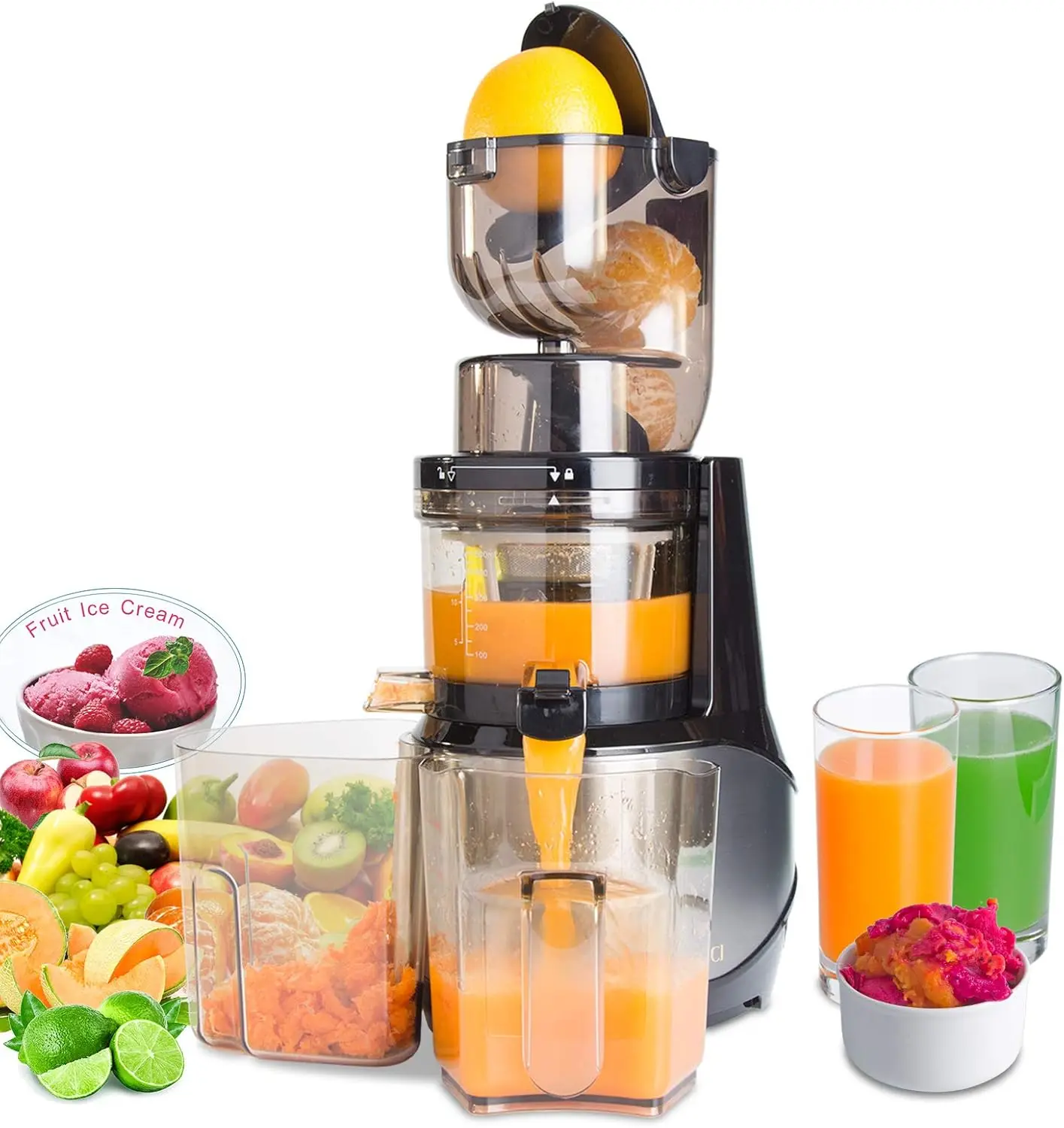 Masticating Juicer,Whole Slow Juicer Extractor by Vitalisci,Cold Press Juicer Machine,Anti-Oxidation for Fruit and Vegetable,Eas