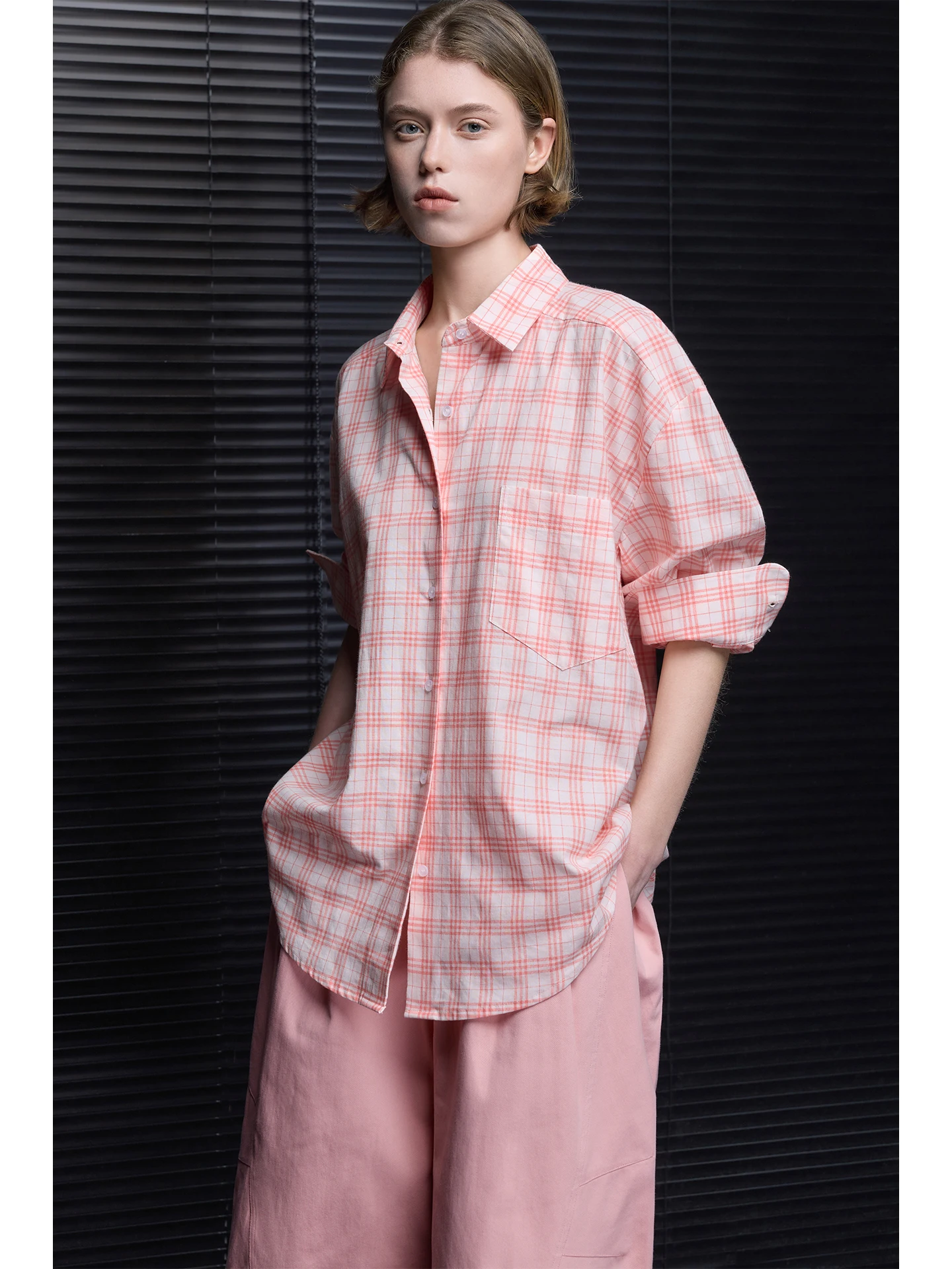 

Retro Pure Cotton Plaid Women's Shirt Spring Summer New Loose Fit Unique Beautiful Design Street Style Long Sleeve Button up