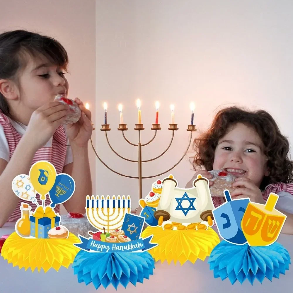 HanuKAH العسل ورقة فن الديكور ، ديكور اليهودية ، حفلة رأس السنة ، ورقة سطح المكتب ، الكرة السبت