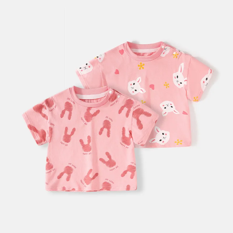 

2025 baby clothes casual short-sleeved T-shirt summer clothes boys 3 years old 1 girl baby children summer tops tide