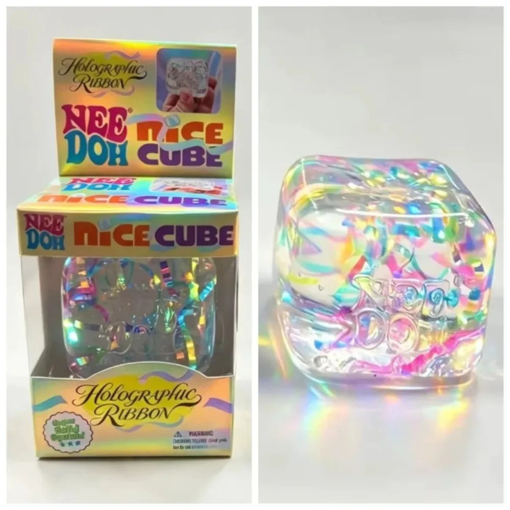 Needoh Holographic Ribbon Squeeze Sensory Colorful Knead Stretch Anxiety Relief ADHD Fidget Leisure Adult Gift