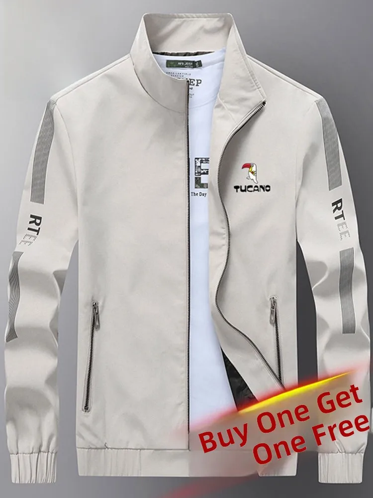 

TUCANO Men's Casual Slim Fit Stand Collar Jaet Breathable Outerwear Spring Autumn Winter New Sle Faion Urban Windbreaker