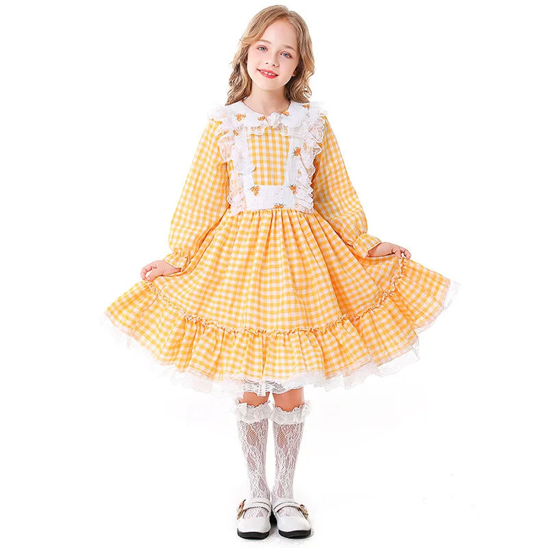 Girl Little House On The Prairie Costume Pioneer Girl Thanksgiving Outfit Cosplay Carnival Halloween Fancy Party Dress