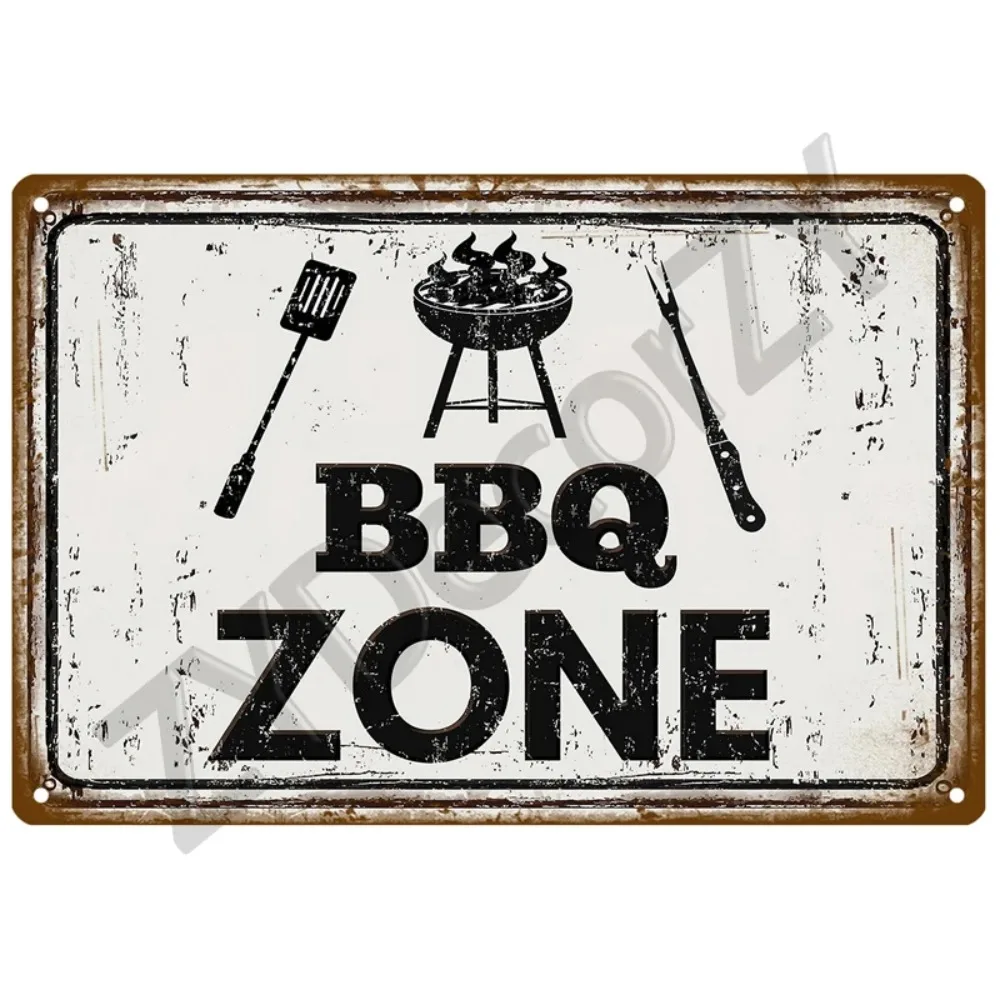 Vintage Retro Aluminum Wall Art 8x8in Waterproof Durable Metal Sign for Kitchen Home Decor Plaque Accessories