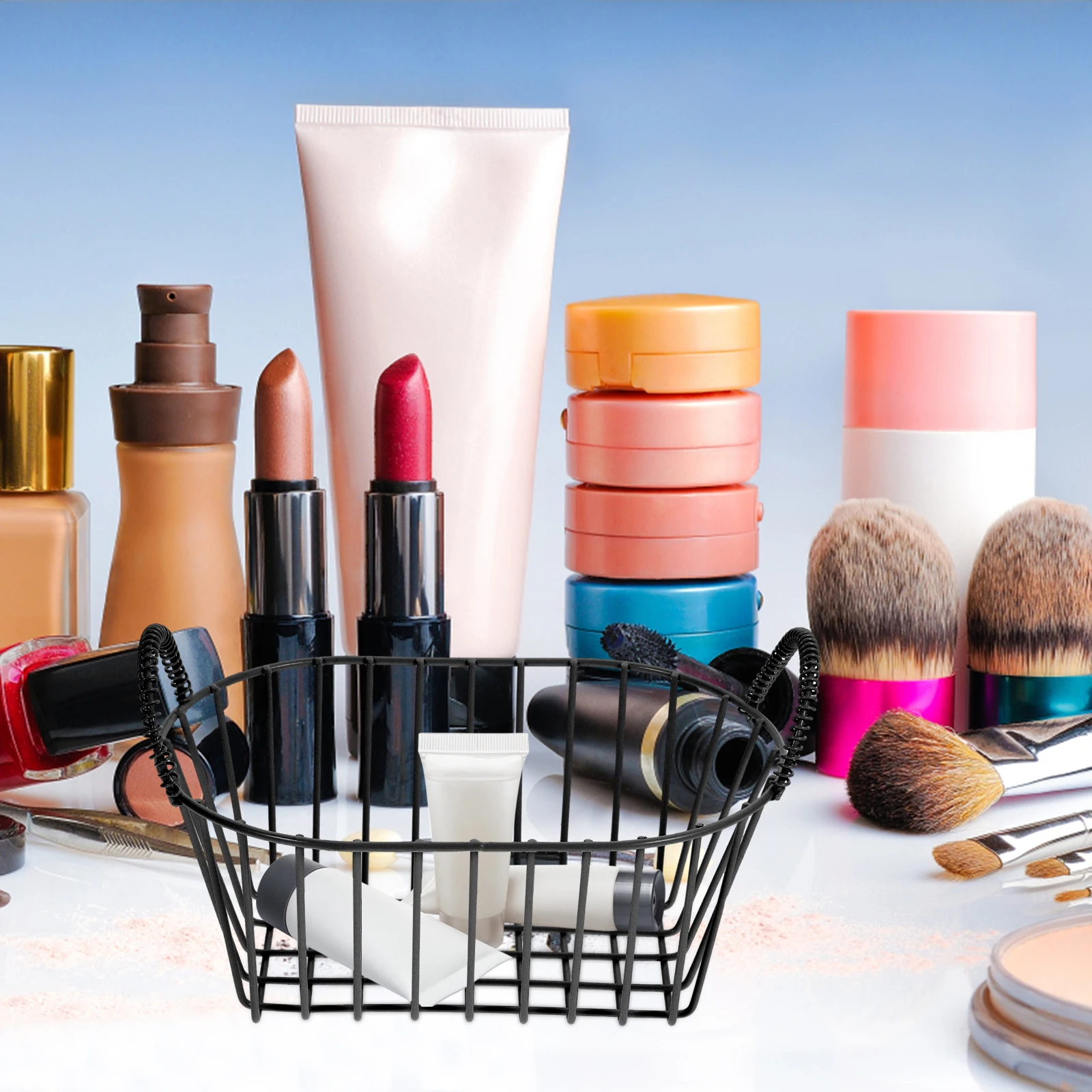 

Compact Iron Wire Basket Versatile Storage Solution for Fruits Snacks Cosmetics Small Desktop Organizer 127 Bread Basket