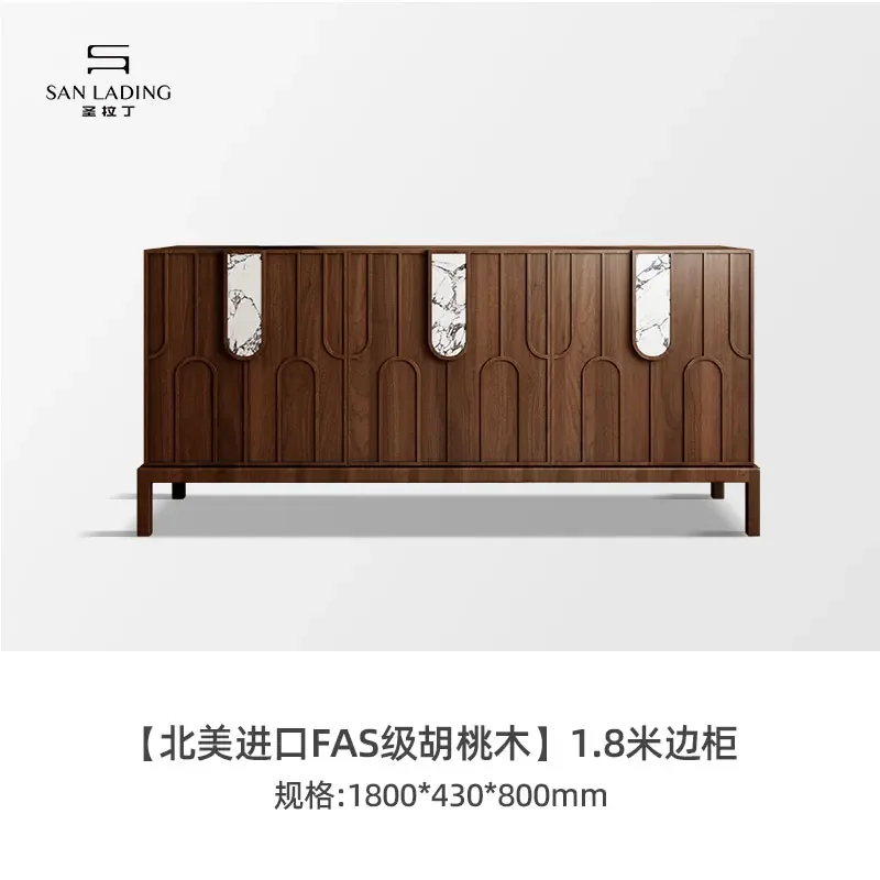 

Entrance cabinet Middle ancient style walnut dining side cabinet Living room storage retro style tea cabinet