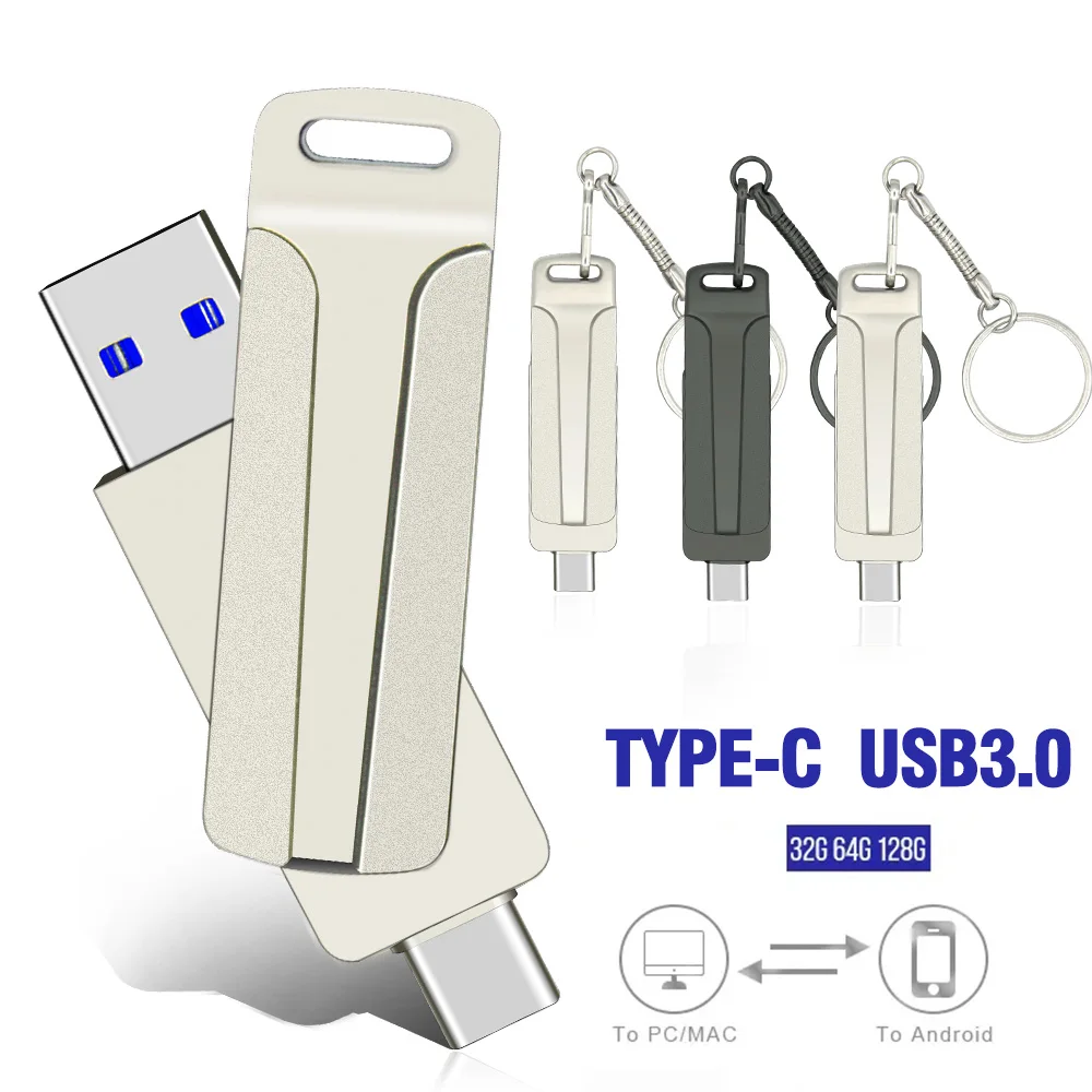 50Pcs Type-cUSB 3.0 Flash Drives 16GB 32GB 64GB Pen Drive 128GB 256GB Memory Stick Device for SmartPhone, Tablet