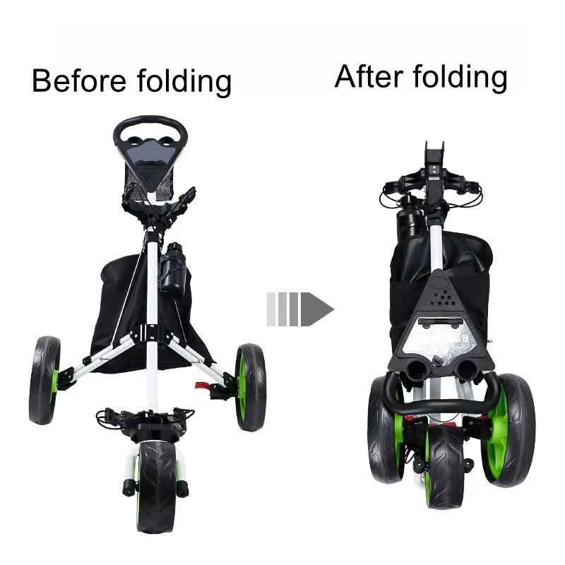 Golf Trolley Three Wheel Portable Foldable Detachable Bag Cart Aluminum Cart Golf Carts