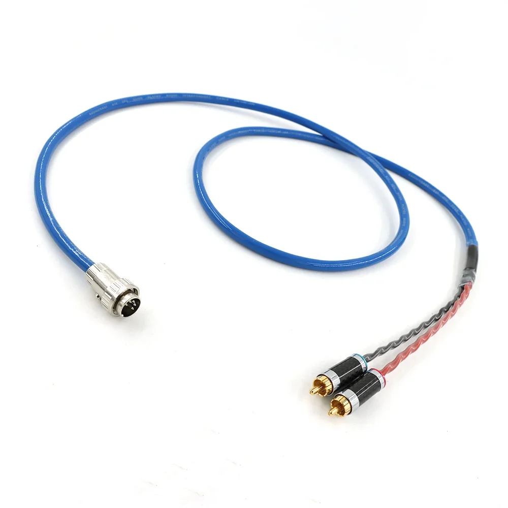 4-Pin 5Pin Din Twist Locking Connector to Stereo 2 x RCA Plugs Naim HiFi Audio Phono OFC Silver Plated Cable