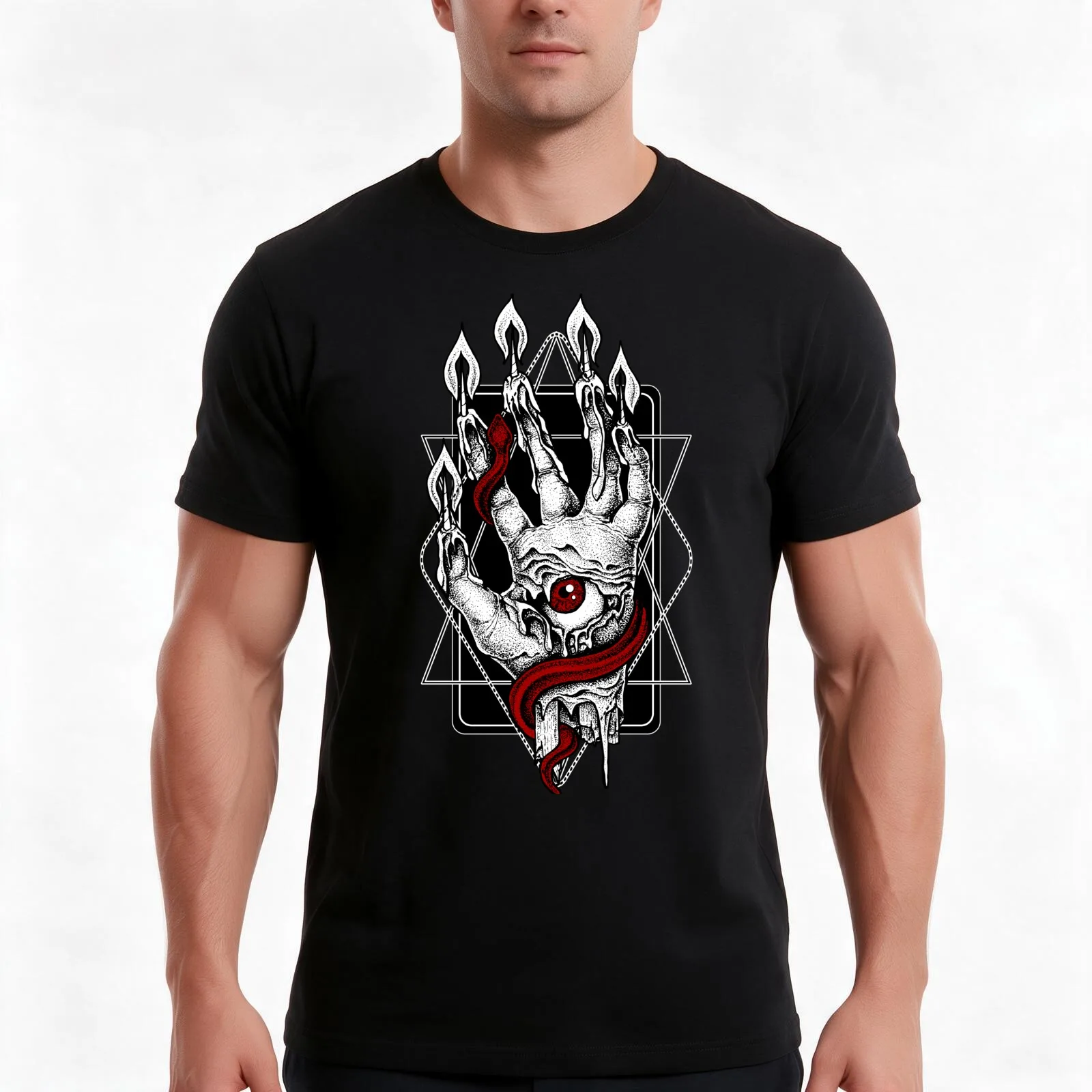 Hand of Glory T-Shirt Summer Casual Cotton Tee Oversized Streetwear Tops Vintage Graphic Print Loose Fit Short Sleeve