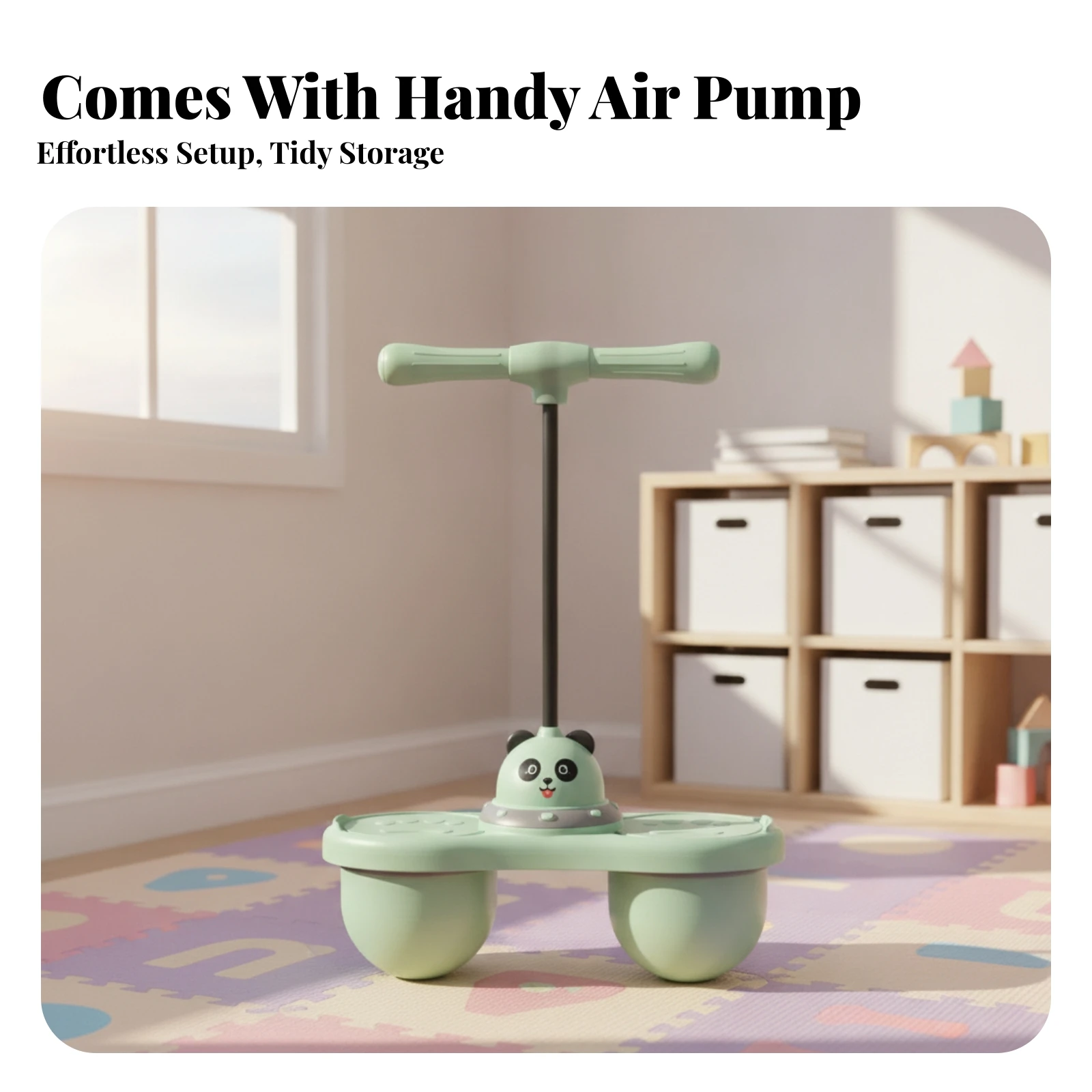 Twin-ballBall Bouncing Balance Toy Anti-Slip Handlebar Balance Toy Bouncing Ball with Handle Textured Foot Areas Kids Play