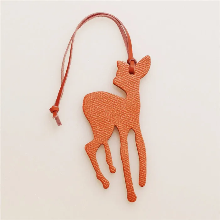 Genuine Deer Leather Keychain Ladies Women Bags Backpack Pendant Charm