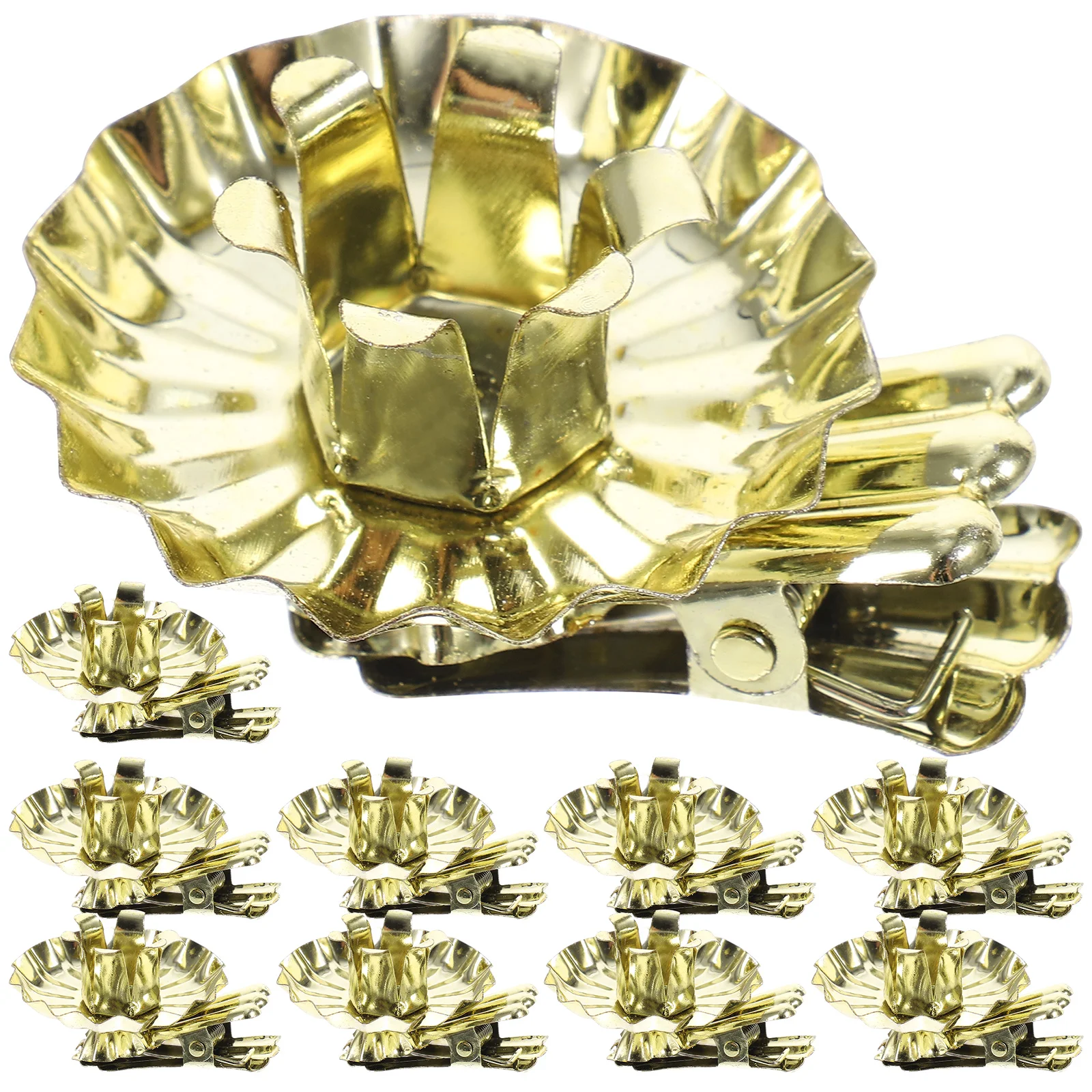 

10 Pcs Christmas Wrought Iron Clip Holder Metal Cup Base (gold Dovetail Clip) 10pcs Party Supply Clips Holders For Tree