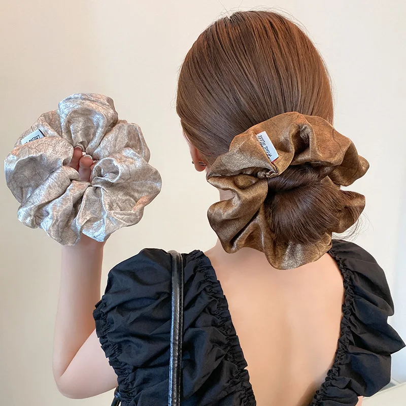 

Large Satin Scrunchie Women, High-End Tie, Elegant Flower, French Ponytail Hair Rope, New Style