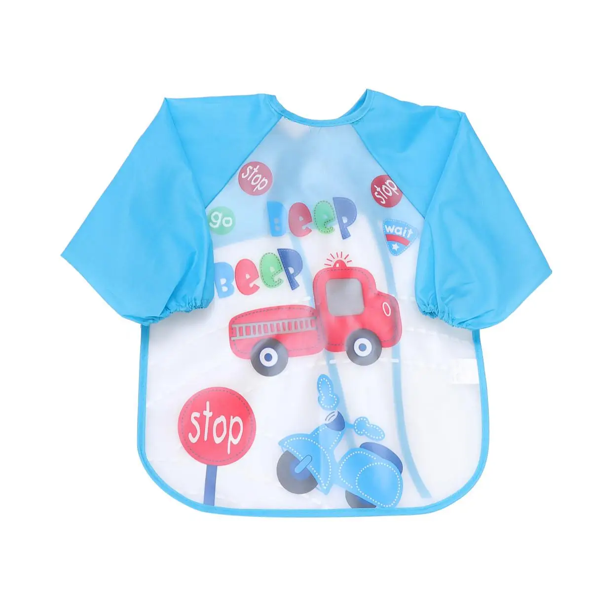 

Waterproof Kids Paint Apron Long Sleeved Smock Toddler Accessories Children Anti Dirty Bibs 1 3 Years Car Pattern