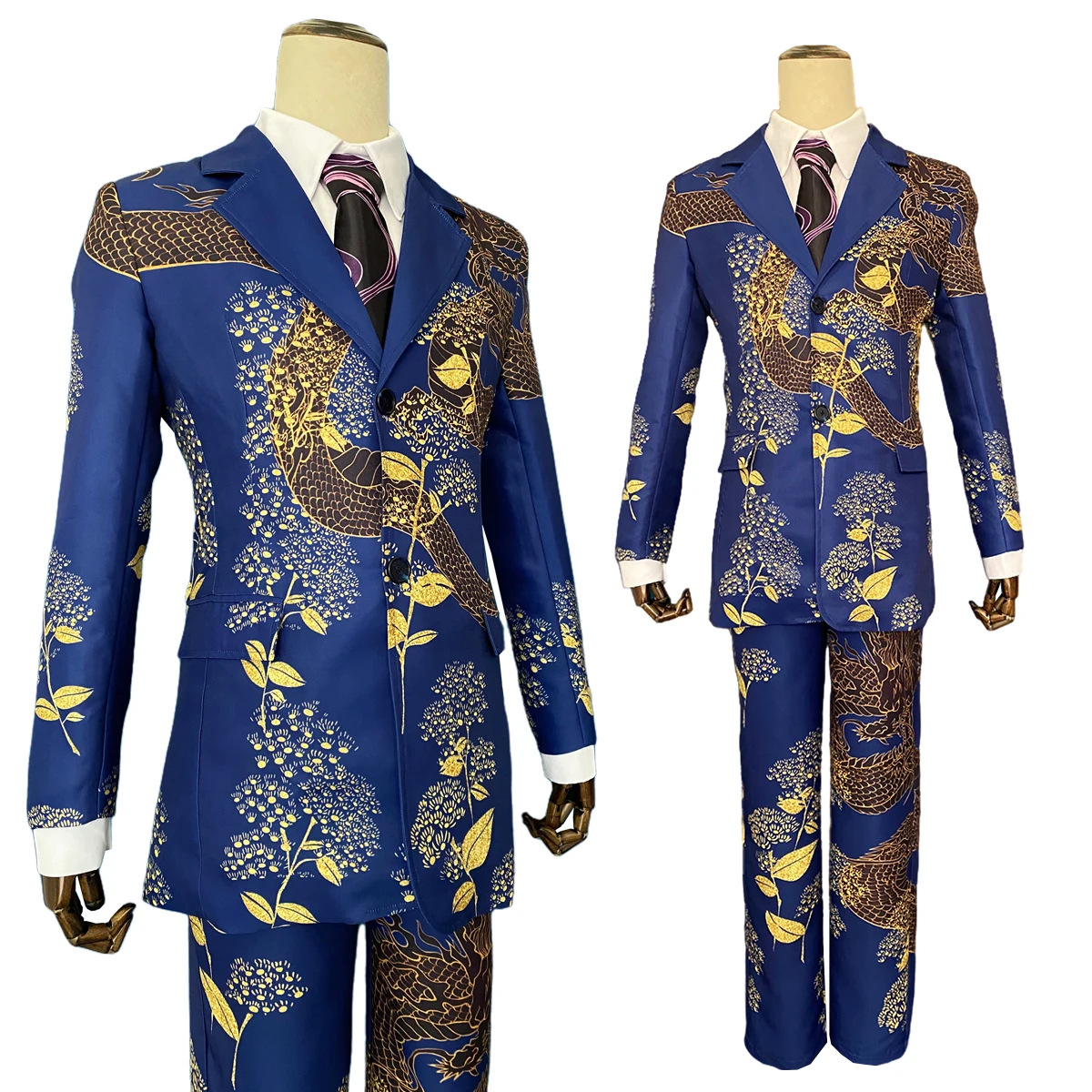 

HOLOUN Tokyo Anime Cosplay Costume Exhibition Suit Ken Ryuguji Draken Uniform Blue Dragon 5Pcs Set Coat Halloween Gift