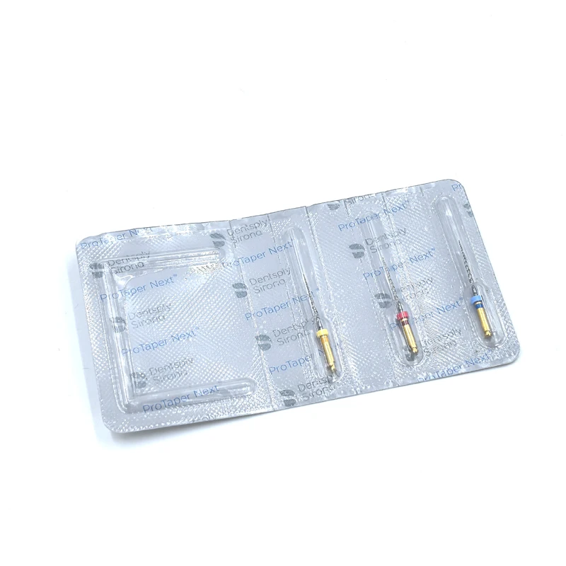 ملف Dentsply ProTaper Next كبير مدبب من النيكل والتيتانيوم، ملف قناة الجذر للاستخدام الآلي، عبوة من 3 قطع