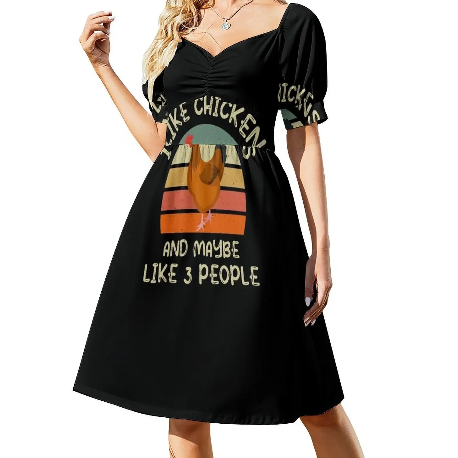 

I Like Chickens and Maybe Like 3 People,Funny Chicken Farm Retro Women Men Sleeveless Dress Casual dresses Dress for girls Dress