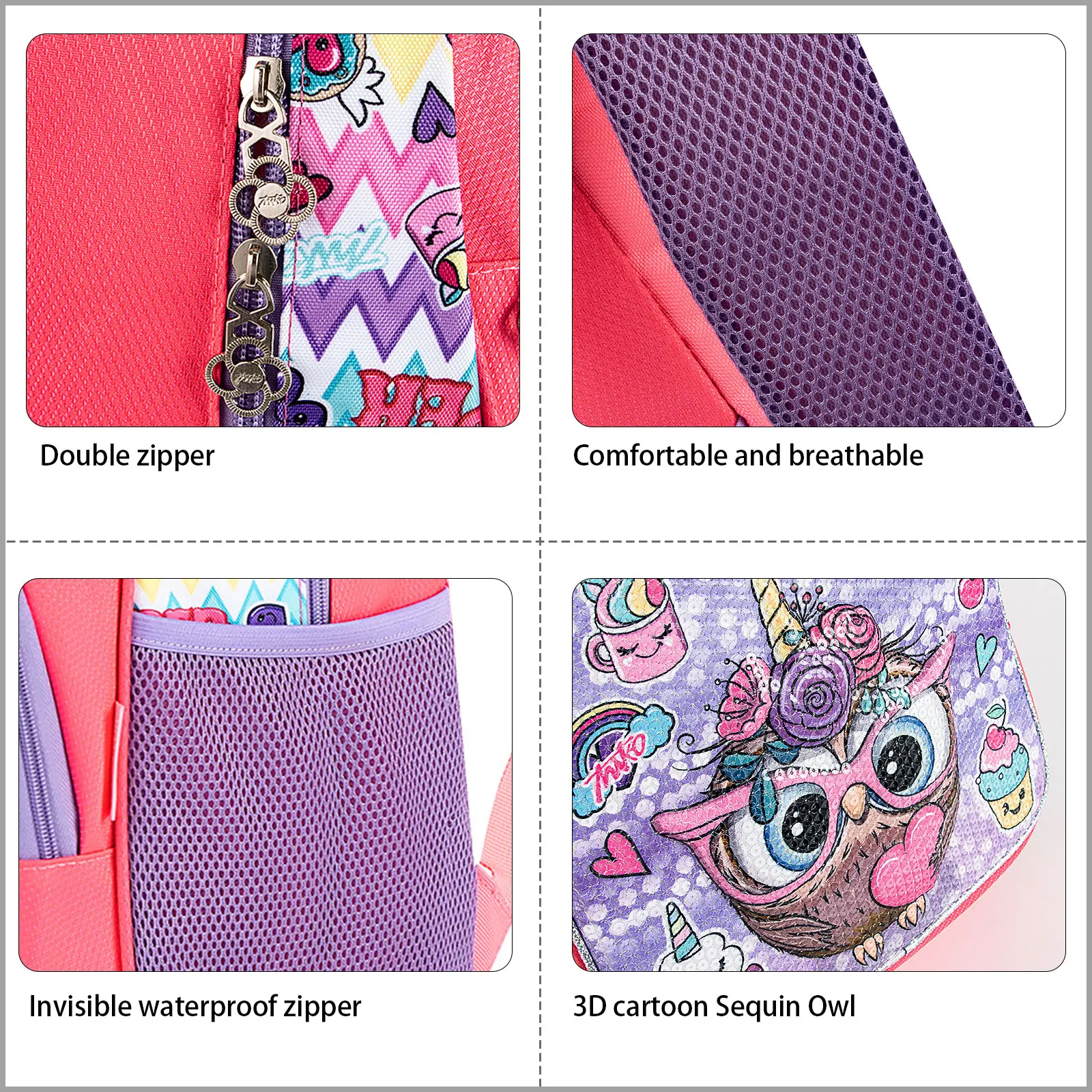 Girls Glitter Sequins Cute School Anime Backpacks Unicorn Backpacks Waterproof Lightweight Kawaii Bookbag Kids Bags Gift
