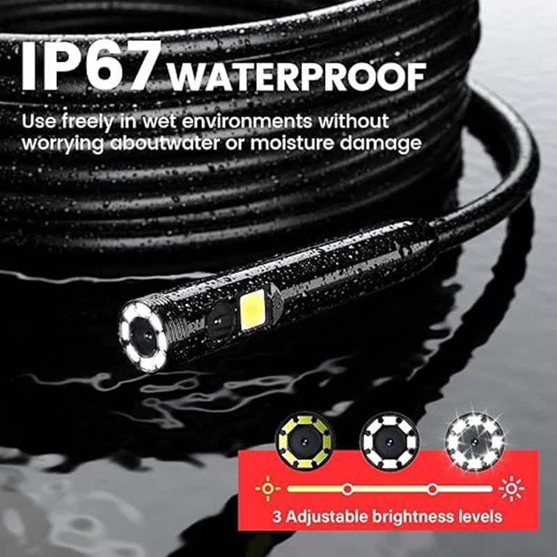 5‘’ IPS Screen Portable handheld 8MM HD1080P Endoscope Video Camera Single Lens Car Pipe Sewer Inspection Borescope Waterproof