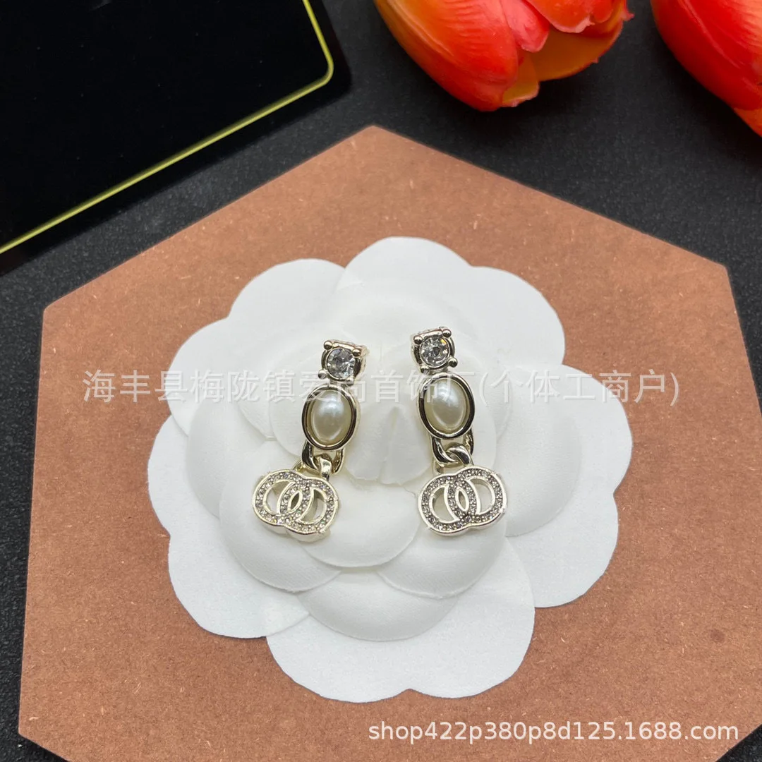 الفرنسية نمط جديد قصر المشاهير الماس مطعمة إلكتروني أقراط اللؤلؤ