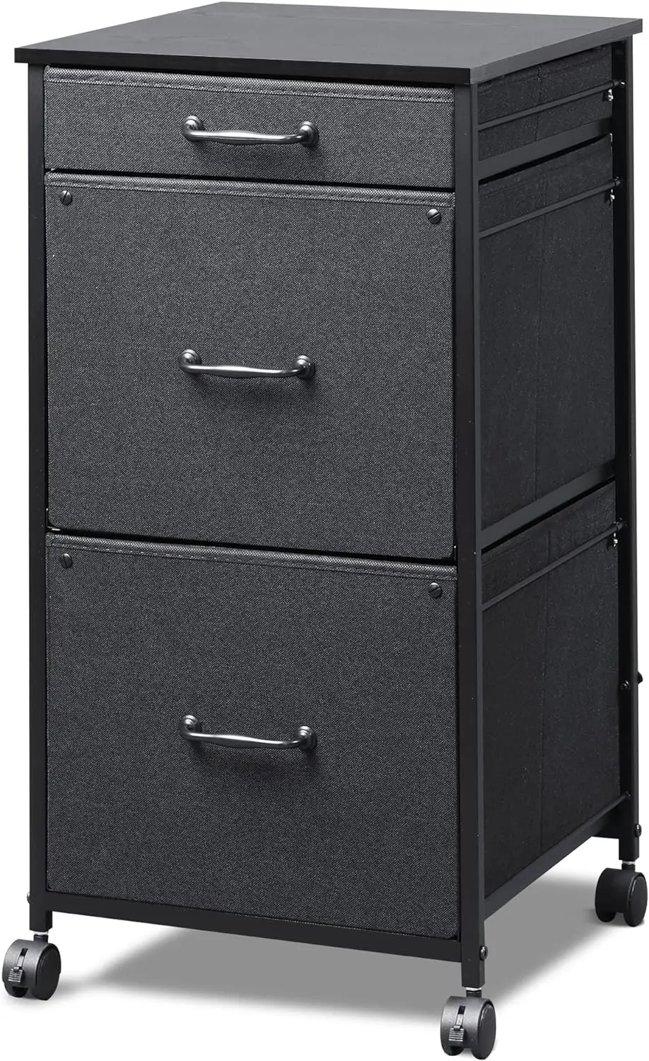 Mobile File Cabinet, Dresser for Bedroom with 3 Drawers, Printer Stand with Fabric Drawers, Vertical Filing Cabinet fits A4