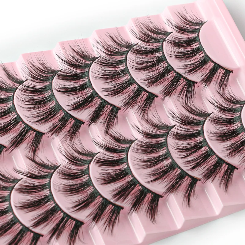 3/10 Pairs Zachte 3D Faux Nertsen Wimpers Russische Volume Valse Wimpers Natuurlijke lange Fake Lash cilios Wimper Extensions Make-Up Tool