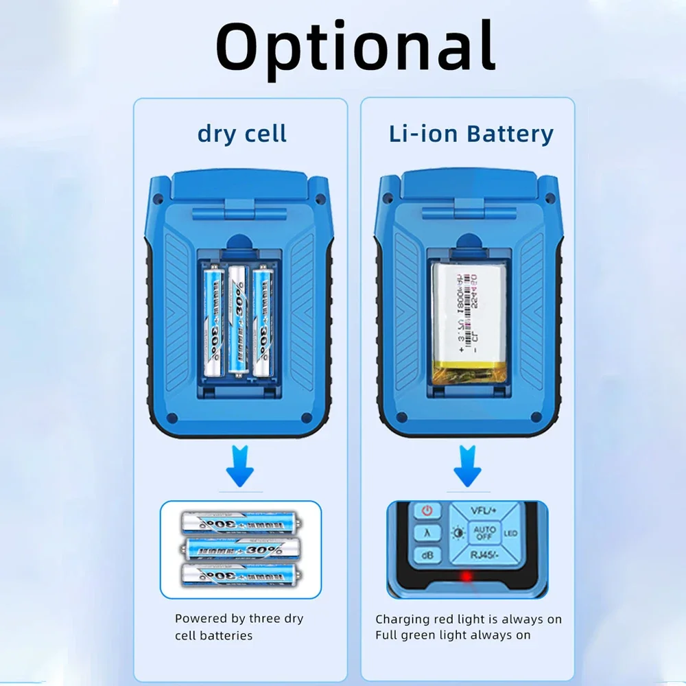 ZoeRax ポータブル光ファイバーパワーメーター RJ45 ネットワークテスター視覚障害ロケーター VFL OPM 光ファイバーケーブルテスター