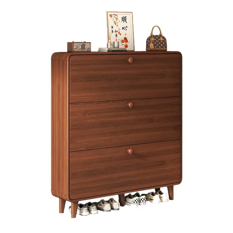 

Тумба для обуви из массива дерева, узкая, очень тонкая, простая, для прихожей, с большой вместимостью, для хранения обуви.