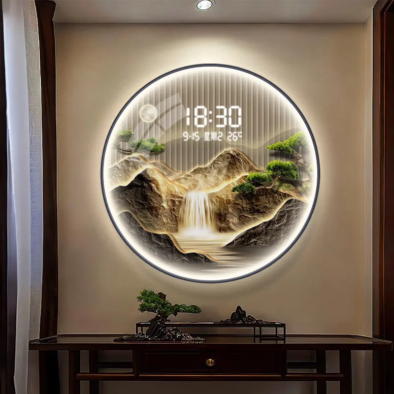 Luxury Led Wall Watch Interior Modern Aesthetic Design Creative Minimalist Clock Wall Chinese Style Fashion Saat Home Decor