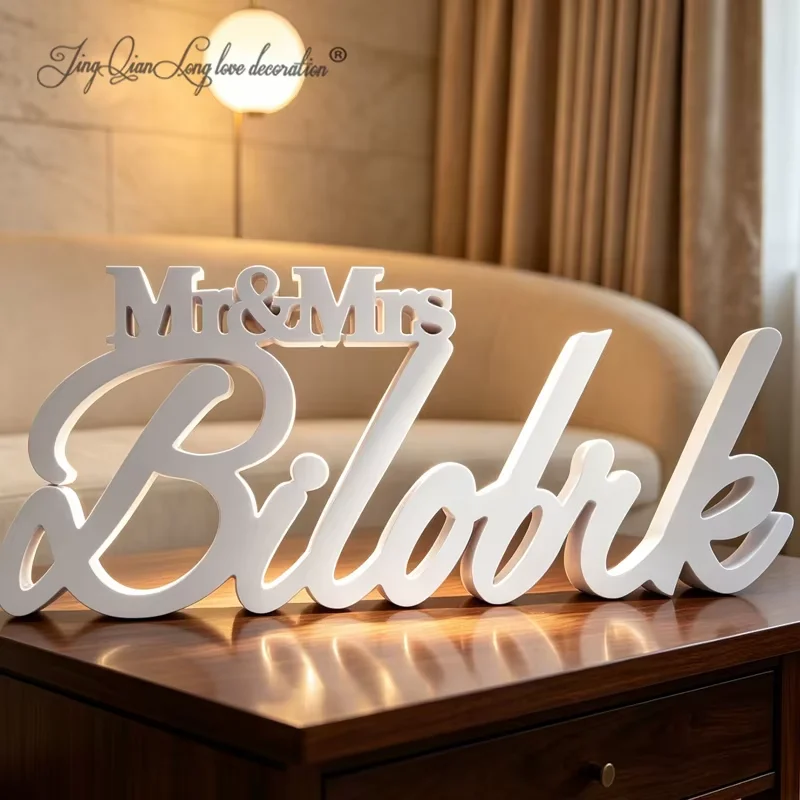 Customized Mr. And Mrs. Wedding Table Sign Big Centerpiece Decoration Personalized Last Name Family Name Announcement