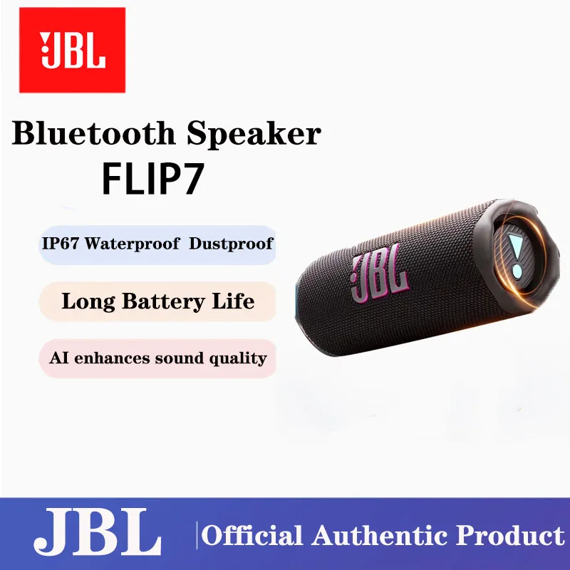 

Официальный аутентичный продукт JBL FLIP 7, беспроводной Bluetooth-динамик, AI Sound Boost, интерфейс USB C для праздничной вечеринки, игр на открытом воздухе