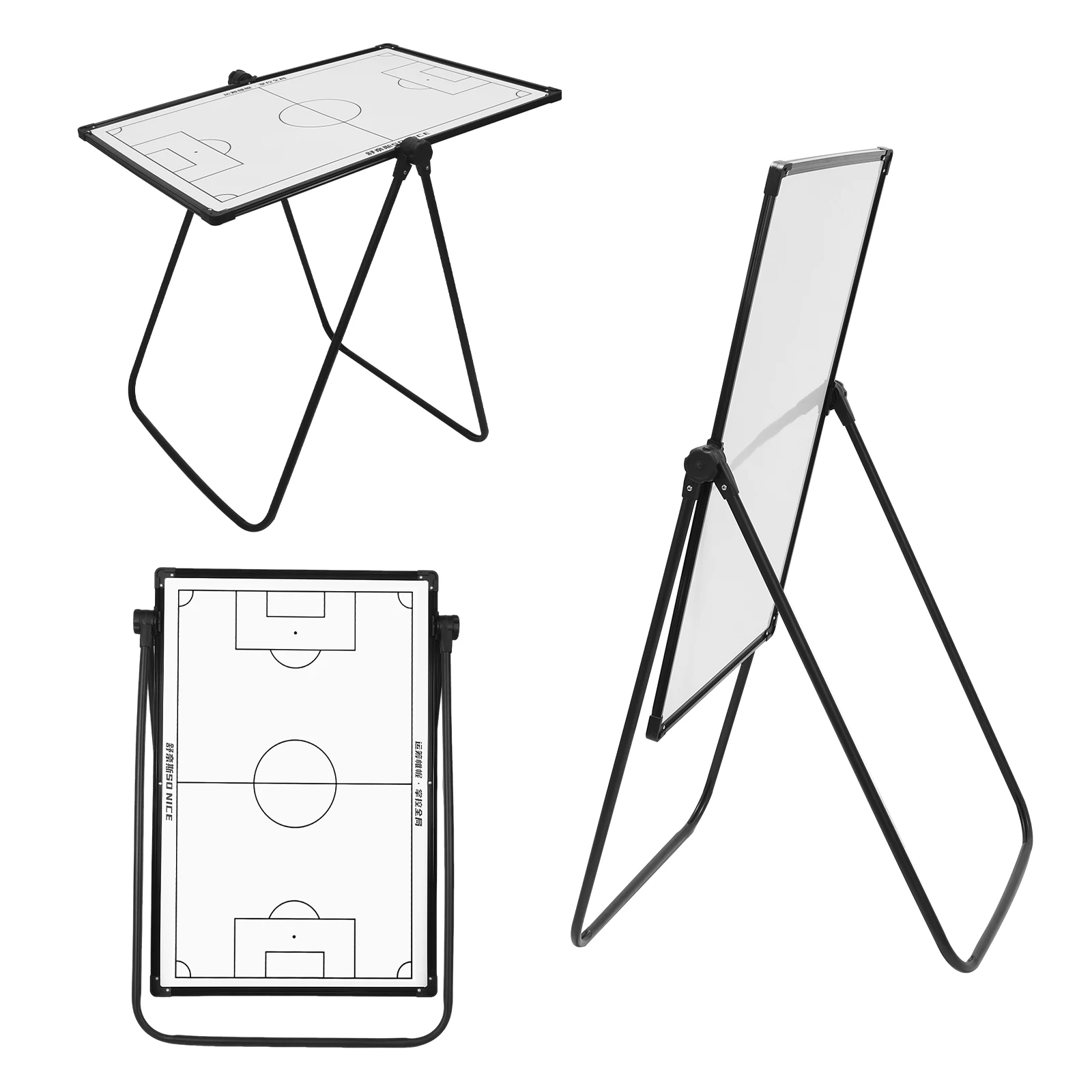 Papan Tulis Dry Erase 35in X 24in dengan Stand, Papan Tulis Pelatihan Olahraga, Tinggi Dapat Disesuaikan untuk Pelatih Bola Basket, Sepak Bola, dan Bola Voli
