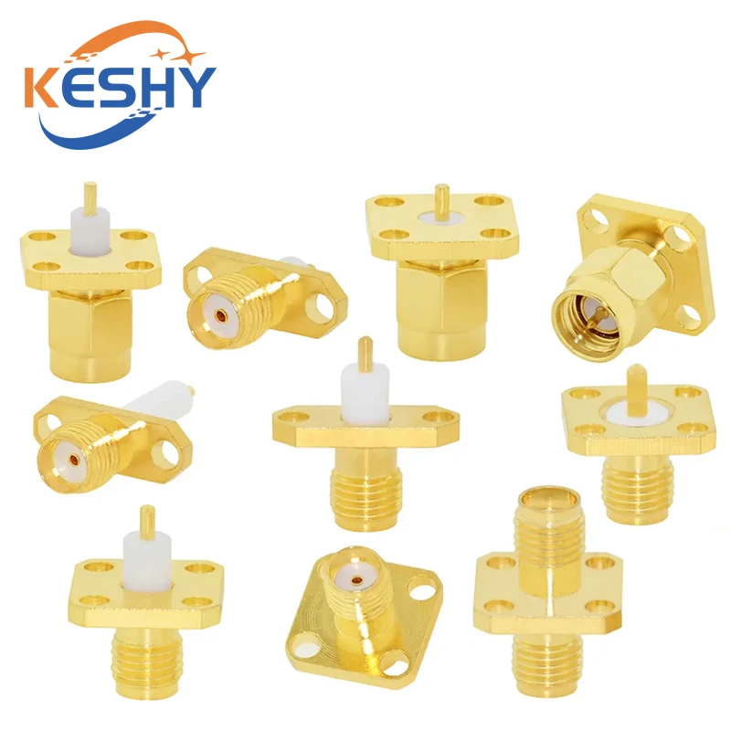 1PCS SMA Male/ Female RF Coax Connector Panel Mount Flange Chassis Solder Post Wire Terminal Adapter Goldplated Wholesale Price