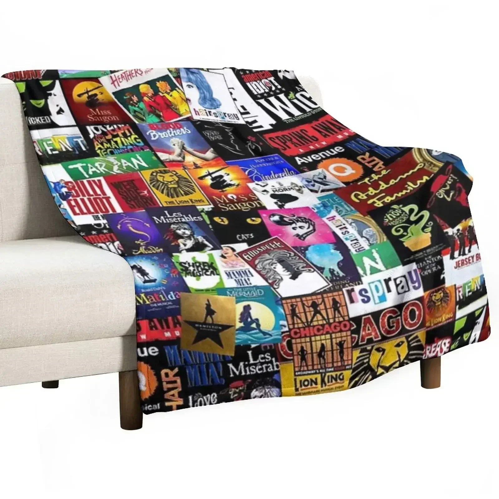 music collage newest Throw Blanket Furry Sofa Throw Moving Sofa Plaid Blankets