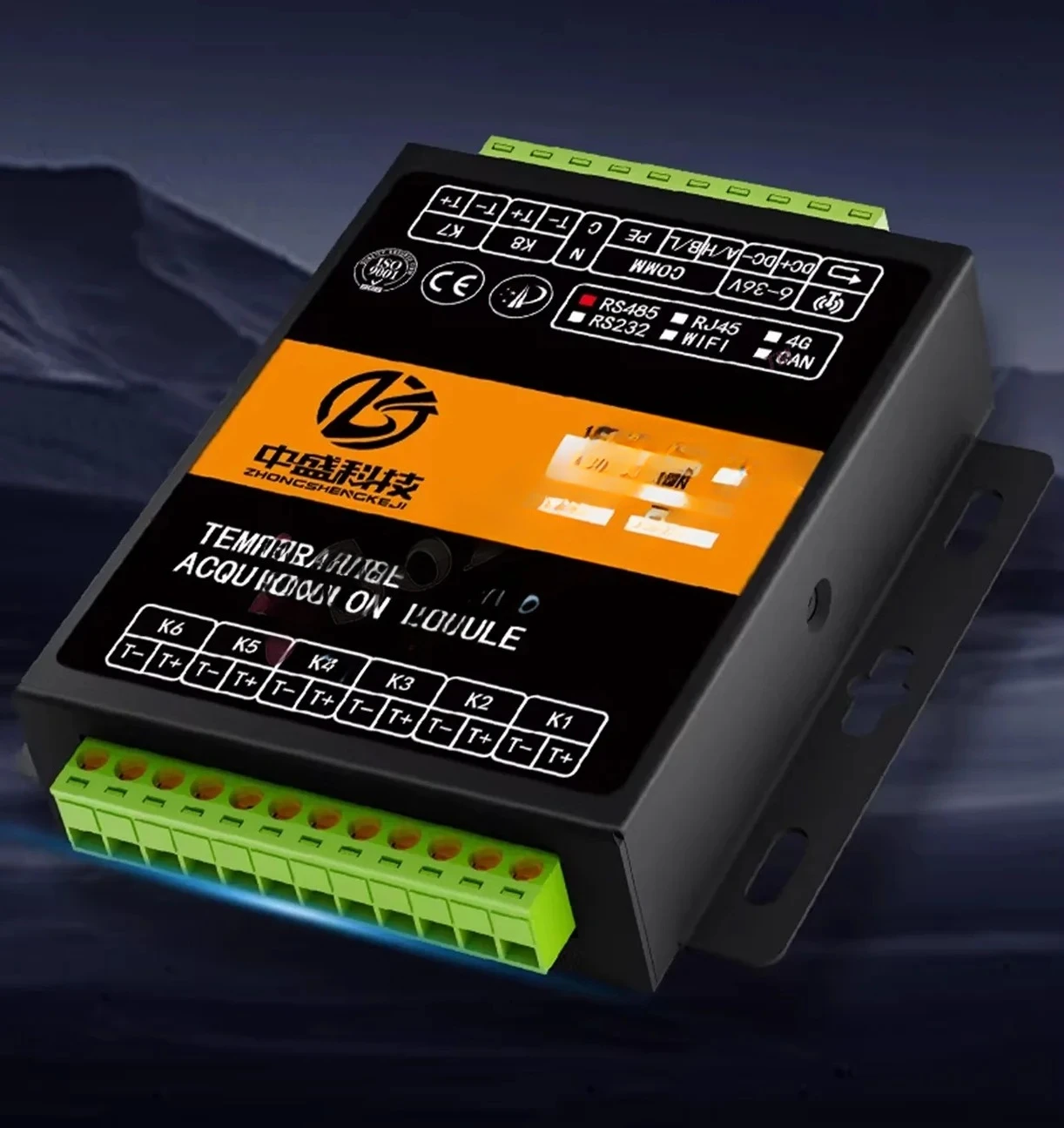 4/8/12-Channel PT100 8/20-Channel K-Type RS485 Temperature Transmitter Module Multi-Sensor Thermocouple NTC Thermal Resistance