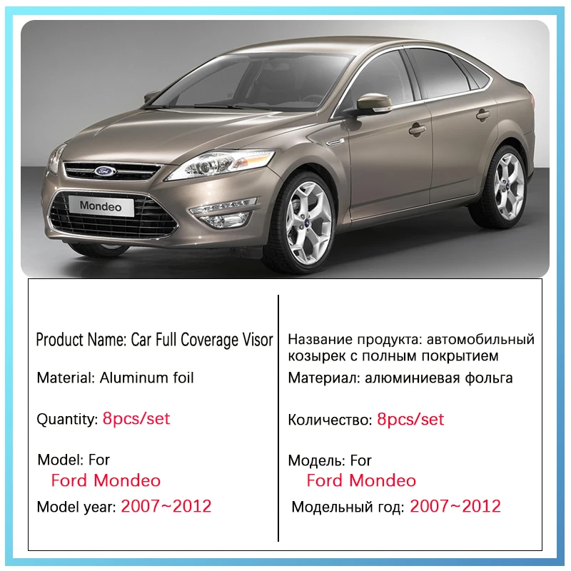 Full Coverage Sunshades For Ford Mondeo Mk4 Accessories 2007 2008 2009 2010 2011 2012 Car Full Surround Windshield Window Visor